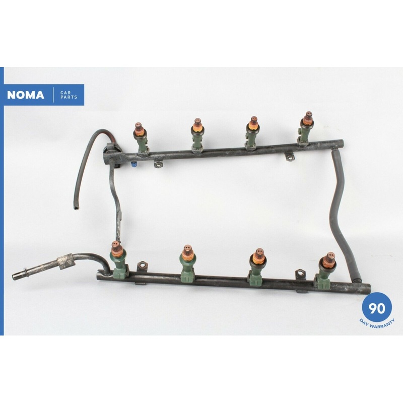 01-02 Jaguar XK8 X100 4.0L V8 Gas Fuel Rail Line Assembly w/ Injectors OEM