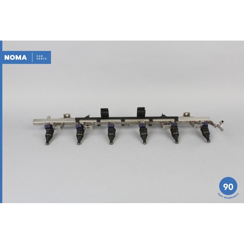 03-05 BMW E60 530i M54 Engine Motor Fuel Gas Rail Line w/ Injector Set OEM