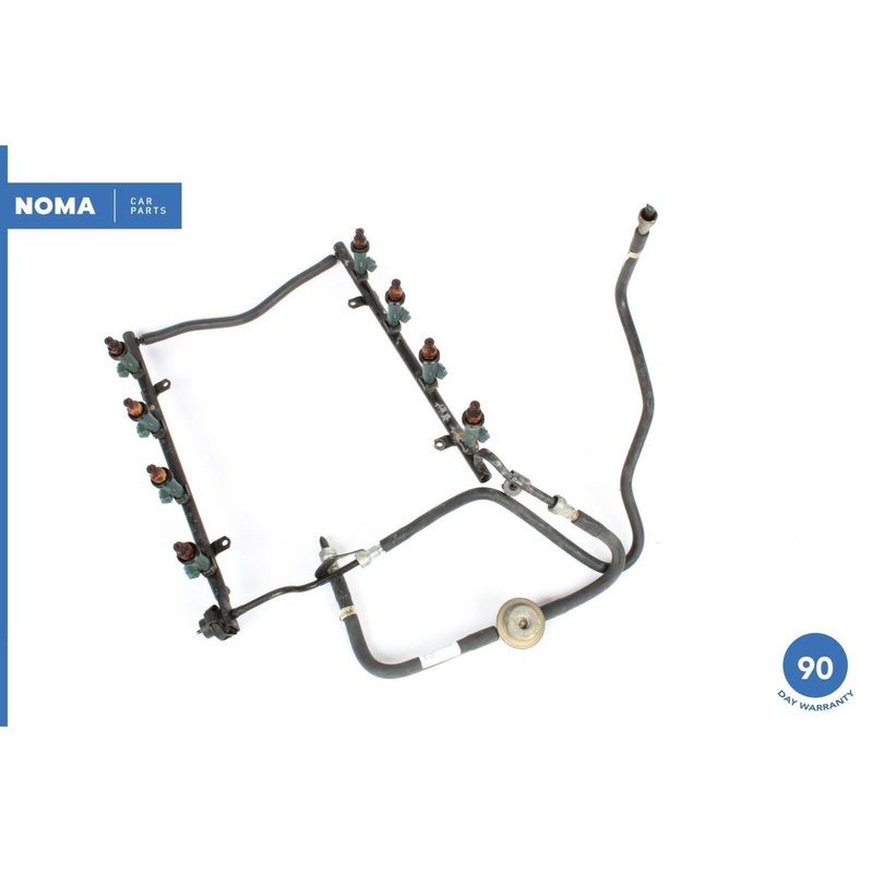 00-02 Jaguar XK8 X100 4.0L V8 AJ27 Gas Fuel Rail Line Assembly w/ Injectors OEM